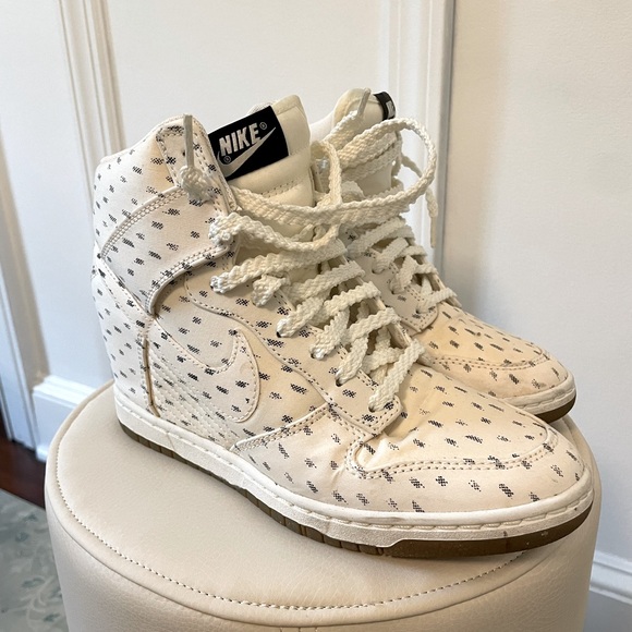 Nike Sky hi print white pattern wedge heel sneakers - Picture 1 of 10